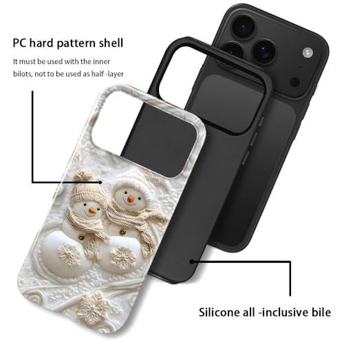 Compatible with iPhone 17 Pro,Anti-Scratch Glossy Case Cover,Christmas Snowman - color: Christmas Snowman, size: IPhone 17 Pro