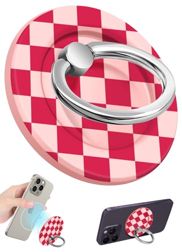 Lotadilo Magnetic Phone Ring Holder, Cute Phone Grip Stand, PK Grid - color: PK Grid