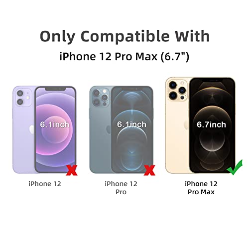 5 in 1 Clear Case for iPhone 12 Pro Max 6.7", with 2-Pack Screen Protector and Camera Lens Protector, Non-Yellowing Shockproof Bumper Phone Cover, Full Coverage Tempered Glass Film - size: FOR iPhone 12 Pro Max