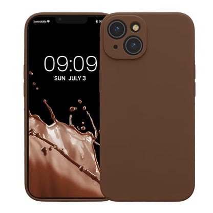 kwmobile Case Compatible with Apple iPhone 14 Case - Slim TPU Silicone Phone Cover - Soft Touch Finish - Chocolate - color: Chocolate, size: iPhone 14