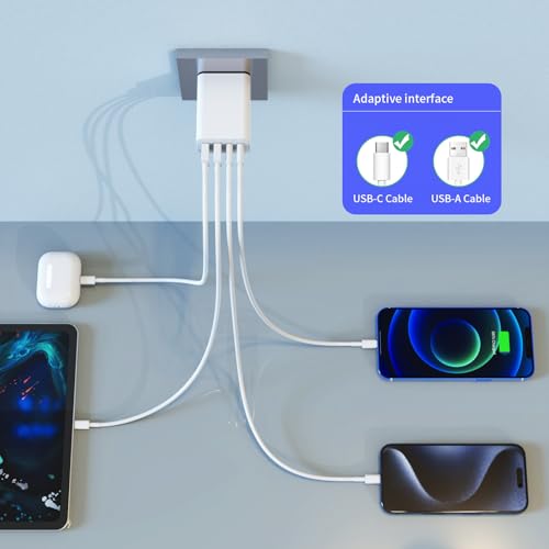 2Pack USB C Charger Block, 40W Fast USB C Wall Charger 4-Port - size: 2 Pieces