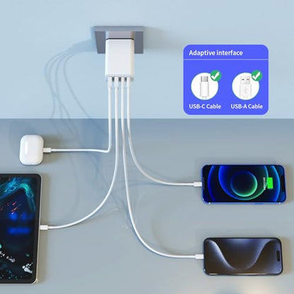 2Pack USB C Charger Block, 40W Fast USB C Wall Charger 4-Port - size: 2 Pieces