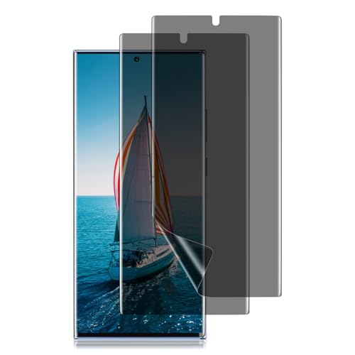 for Samsung Galaxy S23 Ultra Privacy Screen Protector w/Guide, Anti-Spy Flexible TPU Film for S23 Ultra [2 Packs], Support Fingerprint Unlock, Positioning Tool, Full Coverage, Case Friendly, Self-healing - size: Samsung Galaxy S23 Ultra