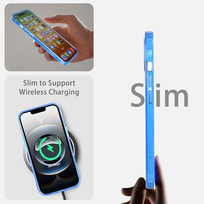 JJGoo for iPhone 17e Case and for iPhone 16e Case Clear, Transparent Shockproof Hard PC Back Protective Cover Bumper Phone Case for iPhone 16e / 17e - color: Dark Blue