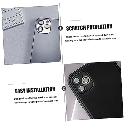 POPETPOP 4pcs Cell Phone Lens Protector Film for Scratch Resistant Easy to Clean Options Camera Lens Covers for Mobile Phone Accessories