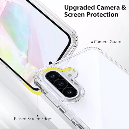 for Samsung Galaxy A36 5G Case Crystal Clear Slim Hard Case Hybrid Shockproof Bumper with Tempered Glass Screen Protector Full Body Anti-Yellow Anti-Scratch Phone Protective Cover - color: Galaxy A36 5G