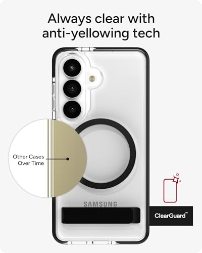 ZAGG Santa Cruz Snap Samsung Galaxy S26 Case with Kickstand - Black, Magnetic Crystal Clear Protective Phone Cover, 13ft Drop Protection, Graphene Reinforced, Slim Case with Stand - color: Black, size: Samsung Galaxy S26