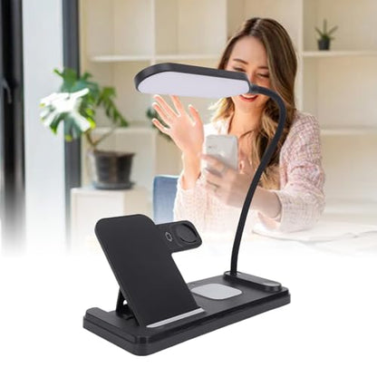 15W Fast Charging Station with Phone Watch Earbuds Stand and Lamp, Multifunctional 3 in 1 Charger for Home and Travel