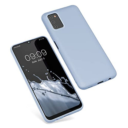 kwmobile Case Compatible with Samsung Galaxy A03s Case - Soft Slim Protective TPU Silicone Cover - Light Blue Matte - color: light blue matte
