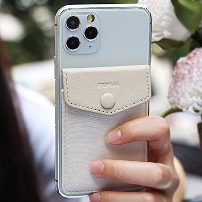 Ultra-Slim Self Adhesive Credit Card Leather Wallet - color: C:Beige