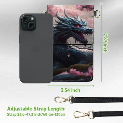 Small Crossbody Bags with Adjustable Shoulder Strap - color: Dragon Cherry Tree