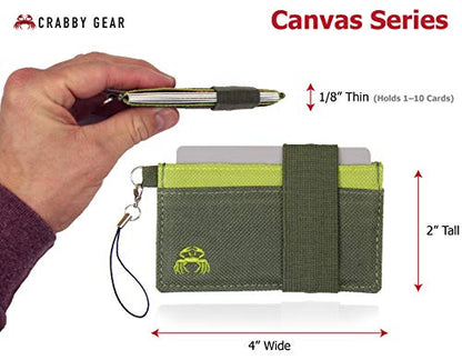Thin Minimalist Front Pocket Wallet - Credit Card Holder - Small Travel Wallets - Compact Wallets For Men and Women - Carry Cards, Cash, Phone, Keys- Secure Canvas Wallet (Scipio) - color: Scipio