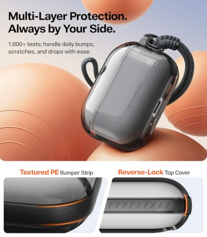 TORRAS A3 Neo for AirPods Pro 3 Case with Lanyard, 3rd Generation, Black - color: Black