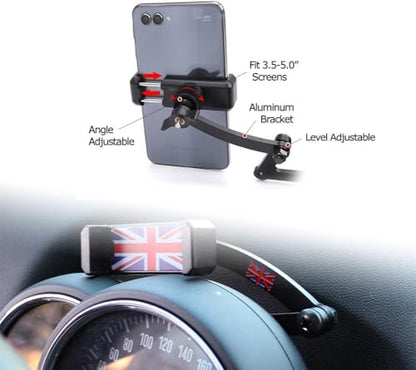Behind Tachometer Mount Smart Phone GPS Mounting Design Phone Holder Kit for Mini Cooper R55 R56 R57 R60 R61(2008-2013seris) Union Jack (RED) - color: RED