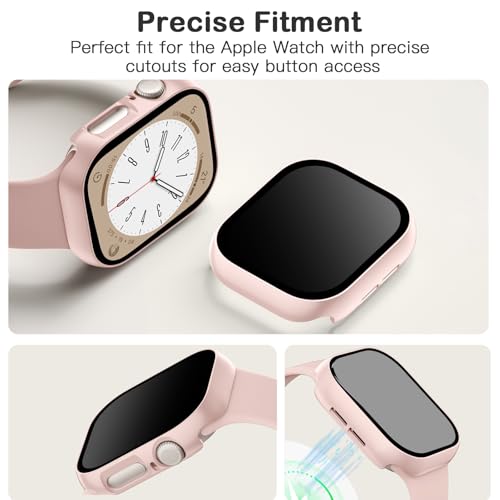 Adorve 8 Pack Privacy Case for Apple Watch Screen Protector 41mm Series 9/8/7, Full Protective Scratch Resistant Face Cover, Anti-Spy Ultra-Thin Bumper Case for iWatch 41 mm Accessories - size: 41mm for Series 9/8/7