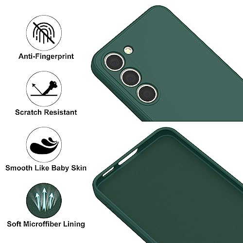 Vanjua Case for Samsung Galaxy S23 (Only), Stylish Liquid Silicone Slim Full-Body Protective Cover Compatible with Samsung Galaxy S23 5G 6.1 Inch Phone Case (Dark Green) - color: Dark Green
