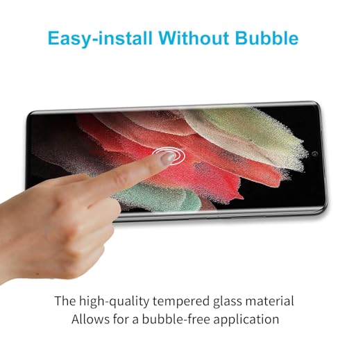 Didisky 3+2 Pack Screen Protector for Samsung Galaxy S21 Ultra Tempered Glass and Camera Lens Protector,3D Curved Full Coverage,Scratch-Resistant, HD,Easy to Use,Bubble Free, 9H