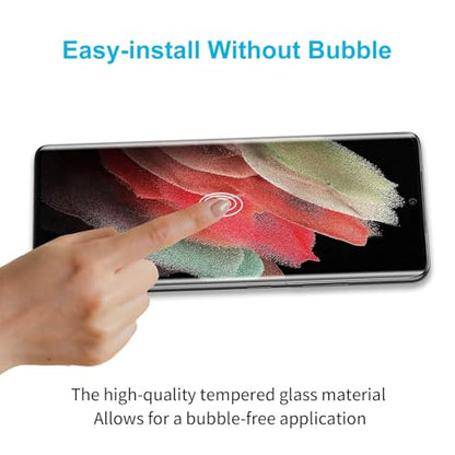 Didisky 3+2 Pack Screen Protector for Samsung Galaxy S21 Ultra Tempered Glass and Camera Lens Protector,3D Curved Full Coverage,Scratch-Resistant, HD,Easy to Use,Bubble Free, 9H