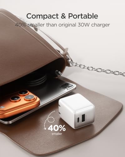 wegear 30W Fast Charger, Dual Port USB C Wall Charger with Foldable Plug - color: White, size: 2 Packs+2 Cables