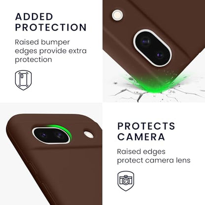 kwmobile Case Compatible with Google Pixel 8a Case - TPU Silicone Phone Cover with Soft Finish - Chocolate - color: Chocolate, size: Pixel 8a