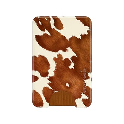 VELVET CAVIAR compatible with MagSafe Wallet 2.0 | Magnetic Card Holder Wallet for iPhone 17/16/15/14/13/12 or Phone Cases compatible with MagSafe | Cocoa Cow - color: Cocoa Cow
