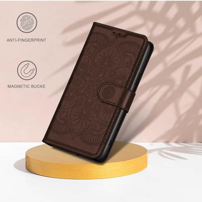 Wallet Case for iPhone 12 and iPhone 12 Pro,[RFID Blocking] 3 Card Holder Stand with Credit Card Slot PU Leather Magnetic Protective Flip Cover for iPhone 12/12 Pro(Dark Brown) - color: Dark Brown