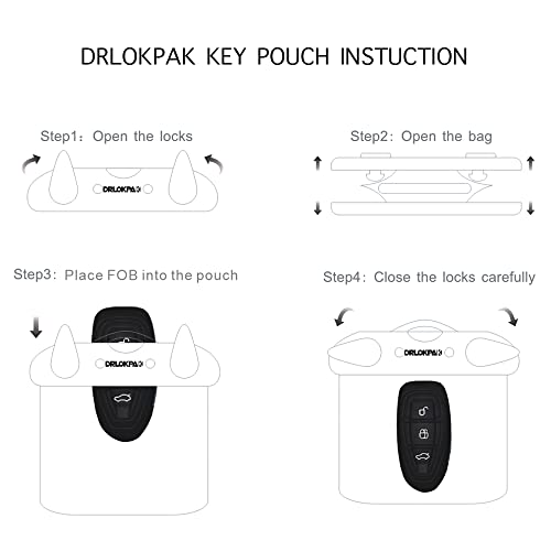 DRLOKPAK Submersible Waterproof Wallet Surf Dry Car Key FOB Case Bag 2Pack Waterproof Pouch Holder For Key Credit Door Ship Card Cash ID Driver Fishing Hunting License(Clear＋Clear) - color: Clear+Clear