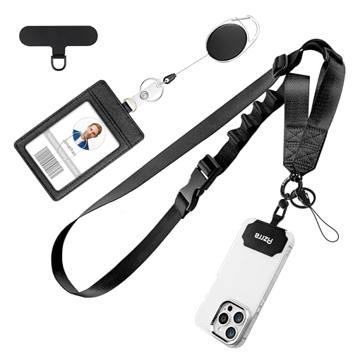 Azrra Phone Lanyard Crossbody with Retractable Badge Holder & Phone Tether