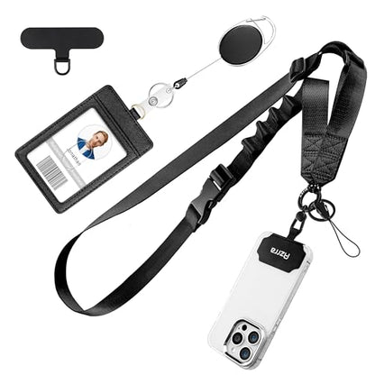 Azrra Phone Lanyard Crossbody with Retractable Badge Holder & Phone Tether