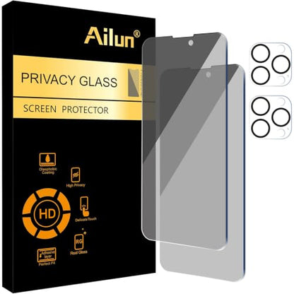 Ailun Privacy Screen Protector + Camera Lens Protector for iPhone 14 Pro