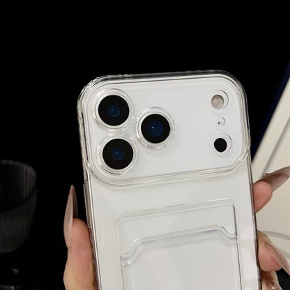 Lunivop Compatible with iPhone 17 Pro Case Wallet Clear Card Holder TPU Slim Soft Shockproof Anti-Yellowing Anti-Scratch Transparent Phone Case (for 17 Pro 6.3 '' Clear) - size: for iPhone 17 Pro