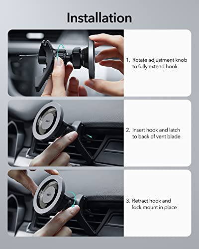 ESR for MagSafe Car Mount, Car Phone Holder for iPhone 18 Pro Max/Duo/17-12 - color: Black