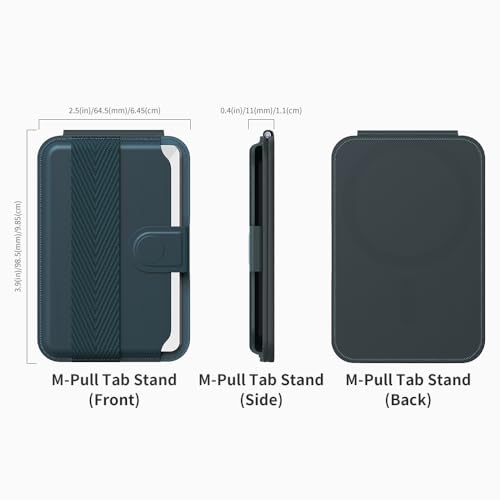 Sinjimoru Magnetic Wallet for iPhone, Phone Wallet with Adjustable Stand, Compatible with MagSafe, Marine Blue - color: Marine Blue