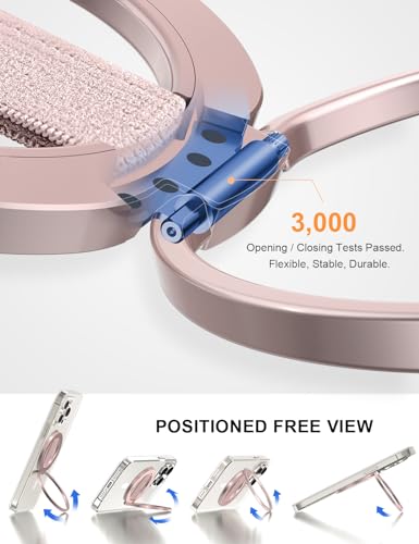 EWA MagOne Ultra for Magsafe Phone Grip Kickstand [Replaceable Elastic Finger Loop], Mag Safe Ring Holder Stand, Two-Sided Magnetic Phone Accessories for iPhone 17,16,15,14,13,12 Pro/Max/Plus-RoseGold - color: Rosegold