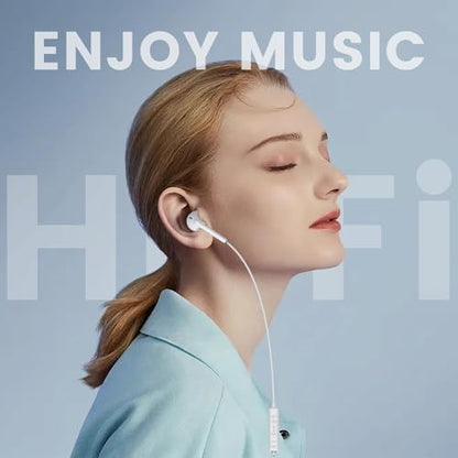 Wired Earbuds with Microphone,Wired Earphones in Ear Headphones HiFi Stereo - color: White, size: 1 pack