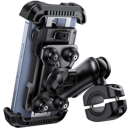 Lamicall Motorcycle Phone Mount Holder with Dual Vibration Dampener - color: Black