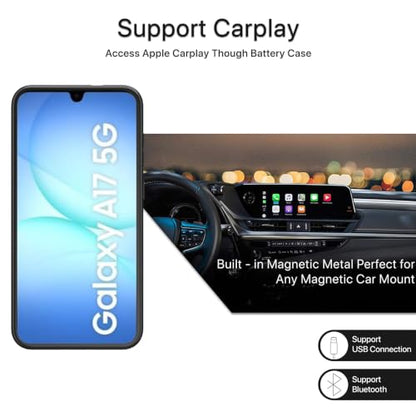 Battery Case for Galaxy A16/A17,Upgraded 10000mAh High Capacity Rechargeable Portable Protective Extended Charger Case Wireless Charging Compatible with A16/A17(6.7 inch) Charging Case & Carplay Black - size: Galaxy A16/A17