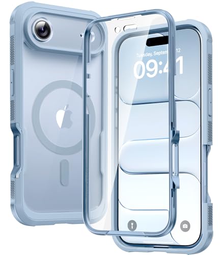 Diaclara Magnetic Designed for iPhone Air Case Full Body Bumper,[Compatible with MagSafe] Military Drop Proof Cover with Built-in Touch Sensitive Anti-Scratch Screen Protector for iPhone 17 Air Blue - color: Blue, size: iPhone Air