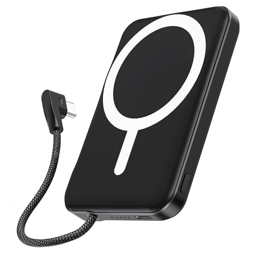 for Magsafe Power Bank 5000mAh, Slim Magnetic Portable Charger - color: Black
