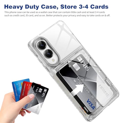 ACANDYA for Samsung Galaxy S25 Edge Case Wallet Clear with Card Holder Protective Shockproof Anti-Scratch Anti-Yellow Heavy Duty Protection Cover for Samsung Galaxy S25 Edge 6.7 inch Transparent - size: for Galaxy S25 Edge