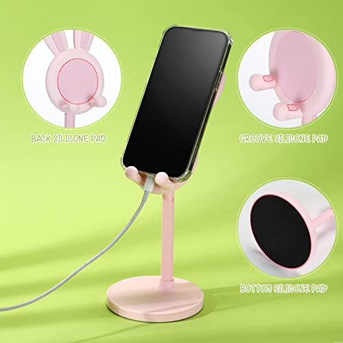 Kathfly 2 Pack Cute Phone Stand for Desk, Pink and Blue, Rabbit - color: Pink and Blue, style: Rabbit