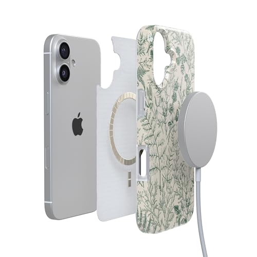 Casely iPhone 17 Case | Green Floral | Sage Garden | Compatible with MagSafe | Classic Ultra Slim Design - color: Sage Garden | Green Floral