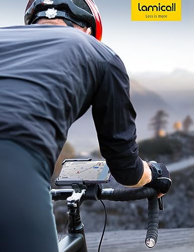 Lamicall Motorcycle Bike Phone Mount, 1s Lock Bike Phone Holder - color: Black