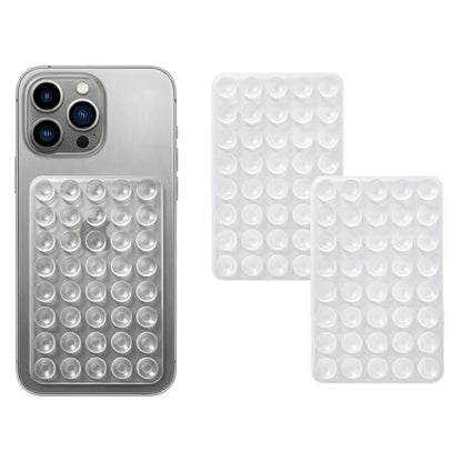 SHENGXIN 2 Pack Silicone Double-Sided Suction Grip – 40 Cups per Side, Strong Hold for iPhone, Galaxy, Pixel, Android – Hands-Free for Selfies & Videos (Clear) - color: Clear