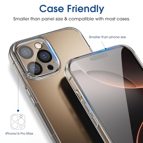 amFilm OneTouch for iPhone 16 Pro Max Screen Protector 6.9'' Tempered Glass - size: 16P-6.9”