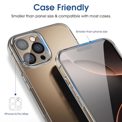 amFilm OneTouch for iPhone 16 Pro Max Screen Protector 6.9'' Tempered Glass - size: 16P-6.9”