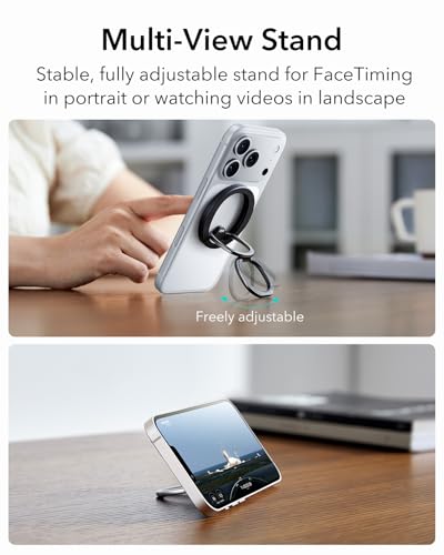 ESR for MagSafe Phone Grip for iPhone 17-12, 2-Way Magsafe Ring Holder - color: Black