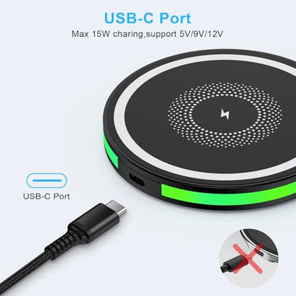 Samsung Galaxy S26 Ultra Wireless Charger Fast Charging Pad for Galaxy S26 Ultra S26 S25 S24 S23 Wireless Phone Charger Android Charging Station Cargador Inalámbrico para for iPhone 17e 17 Pro Max 16