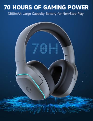 Gvyugke 2.4GHz Wireless Gaming Headsets for PS5, PS4, PC, Switch, SpaceGray - color: Space Gray