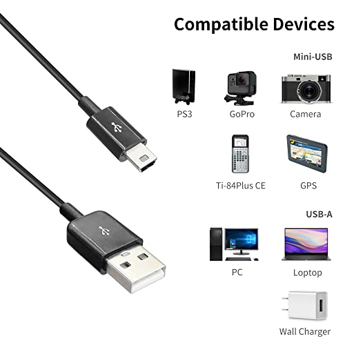 Dual Mini USB Splitter Cable,2 in 1 USB 2.0 A Male to 2 Mini 5 pin Male Data Sync Charging Cable,Power up to Two Mini USB Devices at Once from a Single USB Port, 1M(Black) - color: usb Male 1 to 2 Mini usb